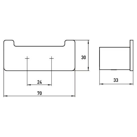 Крючок, Emco, Loft, двойной, ширина, мм-70, глубина, мм-33, высота, мм-30, тип установки-настенный, цвет-Black, артикул 0575 133 02
