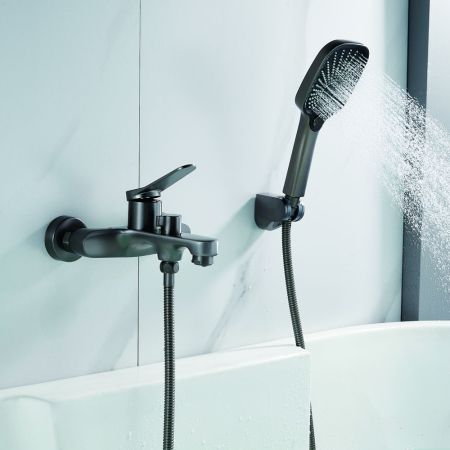 Смеситель для ванны Shevanik S6202T, оружейная сталь, артикул S6202T