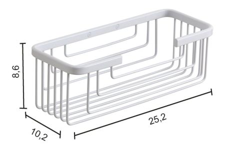 Gedy, решётка прямоугольная 1-уровневая (25,2х10,2хh8,6), цвет белый, артикул 2419(02)