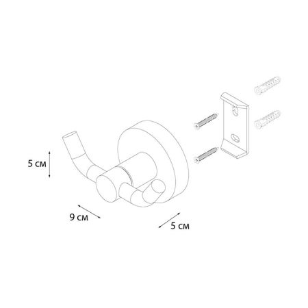 Двойной крючок для ванной FIXSEN COMFORT  GOLD FX-87005A, золото матовое, артикул FX-87005A