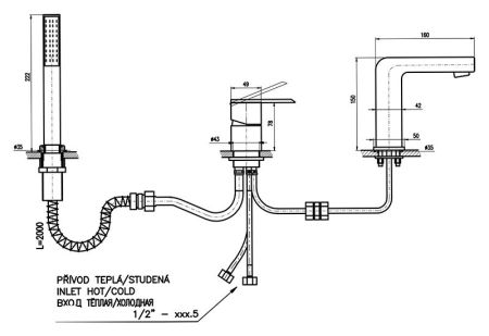 Смеситель на борт ванны Rav Slezak Loira LR565.5YZ, артикул LR565.5YZ