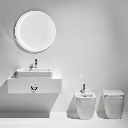 Simas Henges Унитаз напольный безободковый 38х55 см, цвет черный глянцевый(без креплений F91), артикул HE01 nero