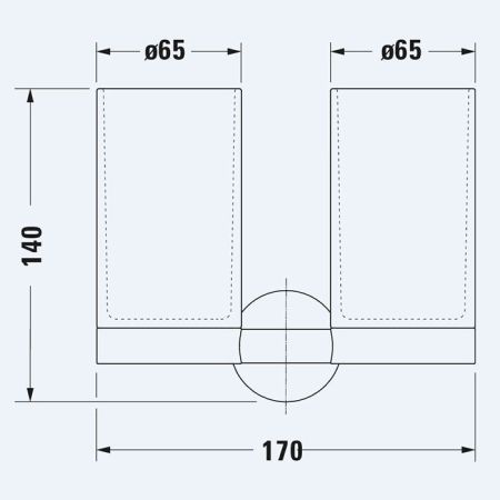 Duravit Starck T Два стакана для зубных щеток настенные, цвет: Хром, артикул 0099481000