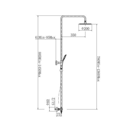 Душевая система с термостатом FASHUN A52427, сатин
