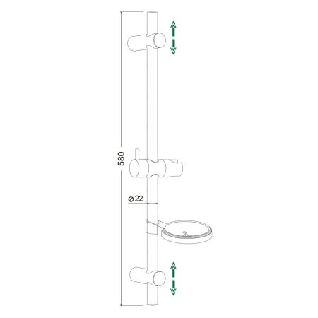 Душевой гарнитур с мыльницей WesnaArt DS021-58, хром, артикул DS021-58