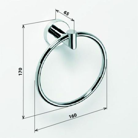 Кольцо OMEGA для полотенец 160x55мм хром, артикул 104204062