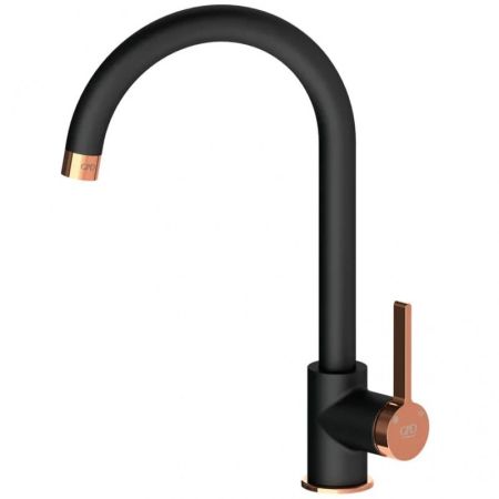 Смеситель для кухни GPD Gildo MTE165-S-R Черный Розовое золото, артикул MTE165-S-R