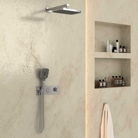 Душевой комплект VSFW-422T1CH встраиваемый, термостатический, 2 режима, хром, артикул VSFW-422T1CH