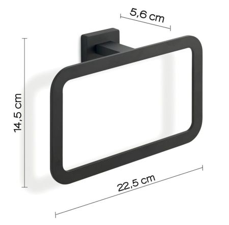 Gedy Atena, полотенцедержатель - кольцо, цвет черный матовый, артикул 4470(14)