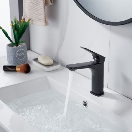 Смеситель для раковины Shevanik S4201H, черный