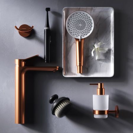 F85A92044 X-Joy, смеситель д/умывальника высокий, роз. золото, артикул F85A92044