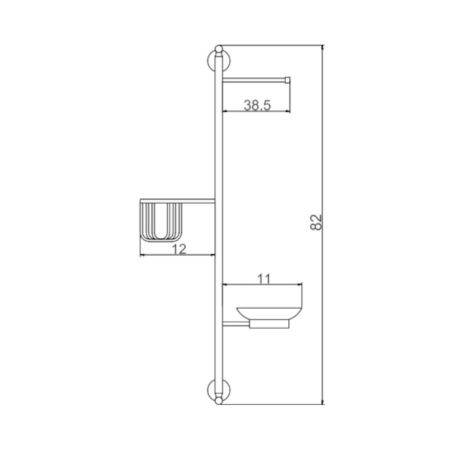 Настенная стойка Savol S-00C08, хром, артикул S-00C08