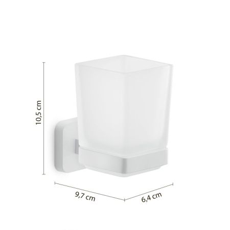 Gedy Tonga, настенный стеклянный стакан, цвет белый матовый, артикул TO10(02)