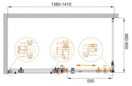 Душевой уголок CEZARES STYLUS-O-M-AH-1, артикул STYLUS-O-M-AH-1-120/80-C-Cr