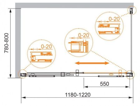 Душевой уголок CEZARES PREMIER-SOFT-AH-1, артикул PREMIER-SOFT-W-AH-1-150/100-C-Cr-IV