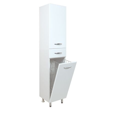 Пенал Onika Модерн 40 напольный, белый, с бельевой корзиной, правый, артикул 404010