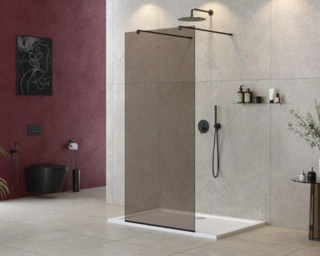 Душевая перегородка CEZARES LIBERTA-L-2 Кронштейн 120 см, артикул LIBERTA-L-2-125-120-C-NERO