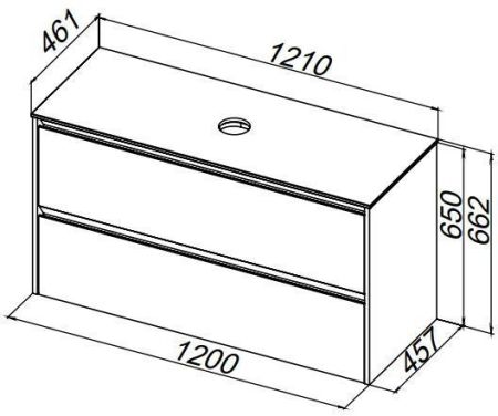 Столешница Allen Brau Activity 120 1.35025.ST акриловый камень сатин, артикул 1.34025.ST
