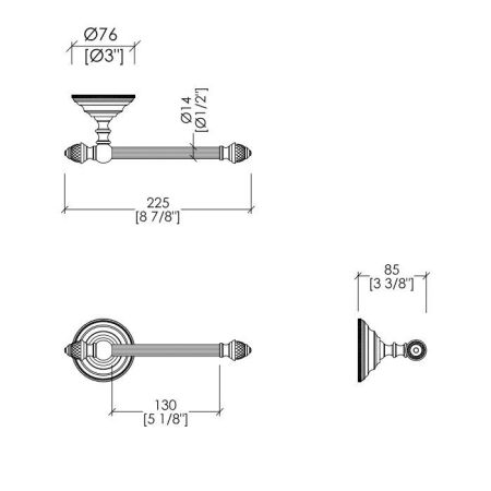 Devon  Diamond Держатель для туалетной бумаги 225 мм, цвет бронза, артикул WHD511BR