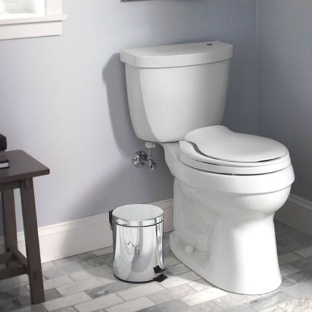 Ведро для мусора с педалью хром, 5л