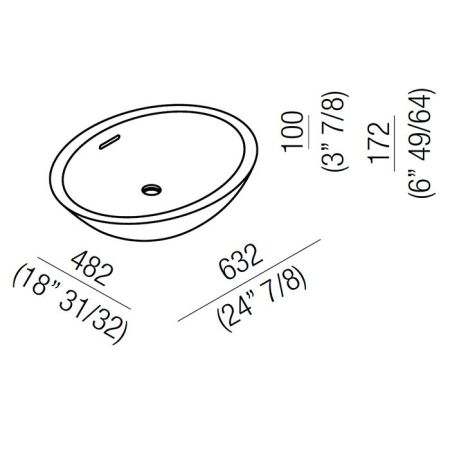 Agape Spoon XL Раковина полувстраиваемая 63.8x49x17.6 см, овальная, без отв., цвет: белая, артикул ACER0713IZ *0