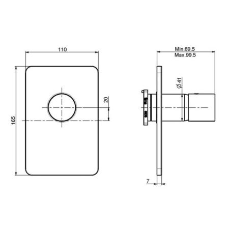 FIMA|Carlo Frattini Nomos go Смеситель для душа встроенный, внешняя часть, цвет хром, артикул F4169X1CR