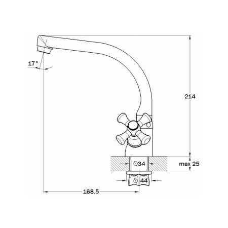 Смеситель для кухни G.Lauf QTZ4-D827, хром