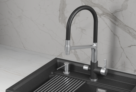 Смеситель для кухни GRANULA (5083, ЧЁРНЫЙ), артикул 5083, ЧЁРНЫЙ