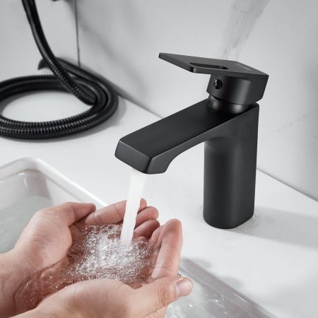 Смеситель для раковины с гигиеническим душем Raffine F171H, черный, артикул F171H