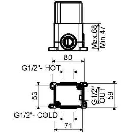 Plumberia Selection Внутренняя часть-Box встраив. смесителя д.душа на 1 вых, артикул INT9035