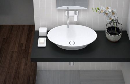 Накладная раковина из литьевого мрамора  CEZARES TITAN-OVAL, артикул TITAN-OVAL-62-41-13-LVB