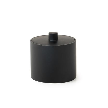 Gedy Brenda, настольный круглый контейнер с крышкой, цвет черный матовый, артикул BR03(14)
