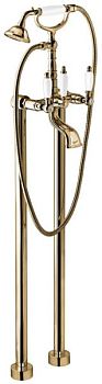 Emmevi Deco Ceramic, двухрычажный напольный смеситель для ванны (излив 12 см), с набором для душа, цвет бронза