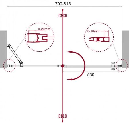 Душевая дверь BelBagno ETNA-B-12-60/20-C-Cr, артикул ETNA-B-12-60/20-C-Cr