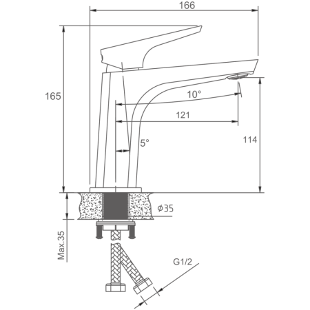 Смеситель для раковины HAIBA золотой (HB10726-5), артикул HB10726-5