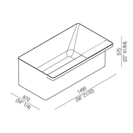 Agape Marsiglia Ванна отдельностоящая 149х87х57.5 см, цвет: темно-серая, артикул AVAS1075ZG0