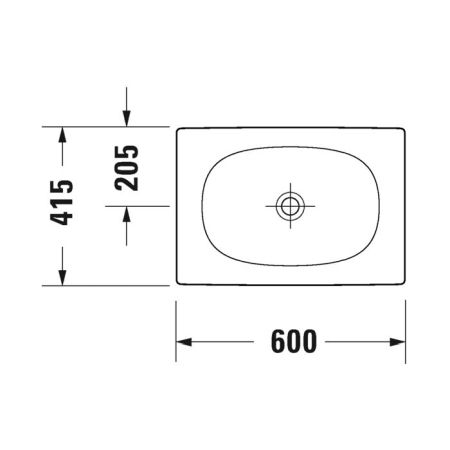 Duravit Viu Раковина накладная 600х415х100мм, без перелива, без отв, с креплением, выпуск с керамической крышкой, цвет: белый, артикул 2358600000