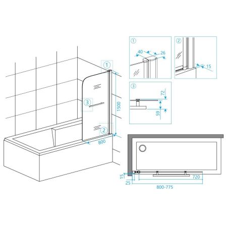 Шторка на ванну RGW SC-06, артикул 03110608-11