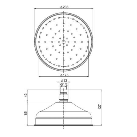 FIMA|Carlo Frattini Wellness Верхний душ из латуни Ø 200 мм., цвет хром