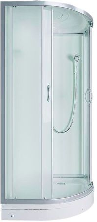 Душевая кабина Erlit Comfort ER4509P 90x90 с гидромассажем задняя стенка Белая стекло матовое