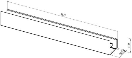 Полка Aquanet Магнум 90x12 белая матовая, с крючками, артикул 00302234