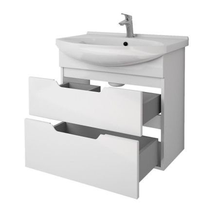 Тумба с раковиной подвесная/напольная Dreja Laguna Plus 75 см, белый, артикул 99-0106-com