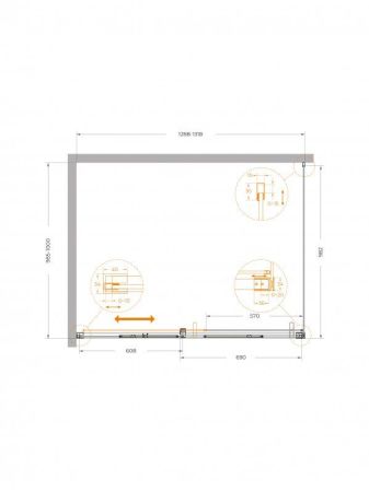 Душевой уголок CEZARES PLANE-AH-1 арт. PLANE-AH-1-140/100-C-CR, артикул PLANE-AH-1-140/100-C-CR