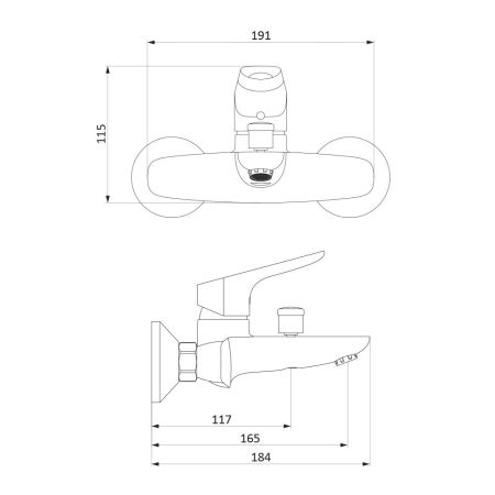 771000001 Jupiter, смеситель для ванны и душа, хром, артикул 771000001