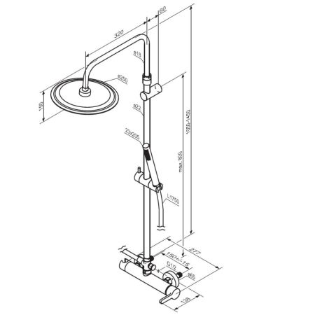 936710300 Scandinavian Pure душевая система с душевым смесителем, чёрный, шт, артикул 936710300