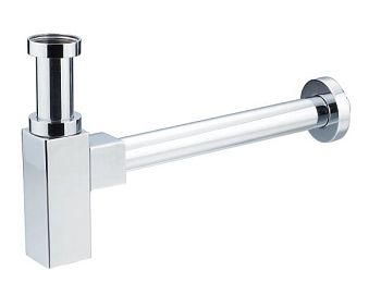 AQG, квадратный сифон СUADRADO  1”1/4 из латуни, цвет хром