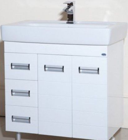 Тумба под раковину Bellezza Сиена 80 4633913080010 с бельевой корзиной Белая, артикул 4633913080010