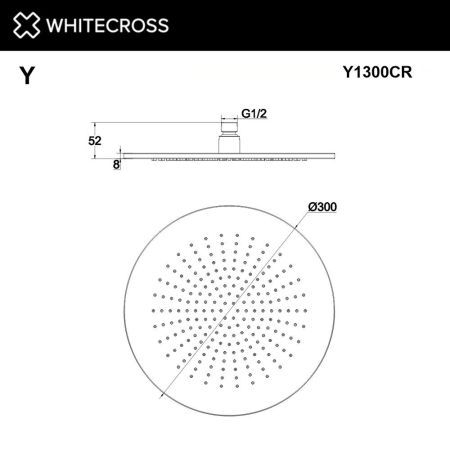 Верхний душ WHITECROSS D=30 см Y1300CR (хром)