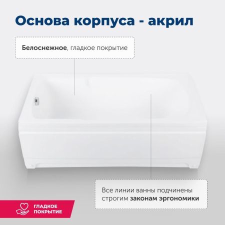 Акриловая ванна Aquanet Extra 150x70 (с каркасом), артикул 00209630