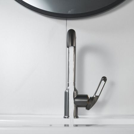 Смеситель для раковины Raffine F201T, оружейная сталь, артикул F201T